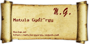 Matula György névjegykártya