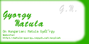 gyorgy matula business card